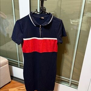 H&M Navy and Red Polo Dress